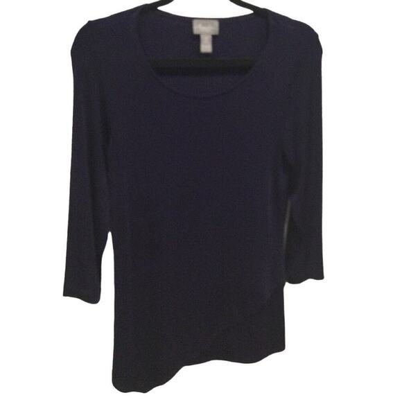 Chico’s travelers 0 top women S plum purple witchy vacation wrinkle free stretch - Picture 1 of 12
